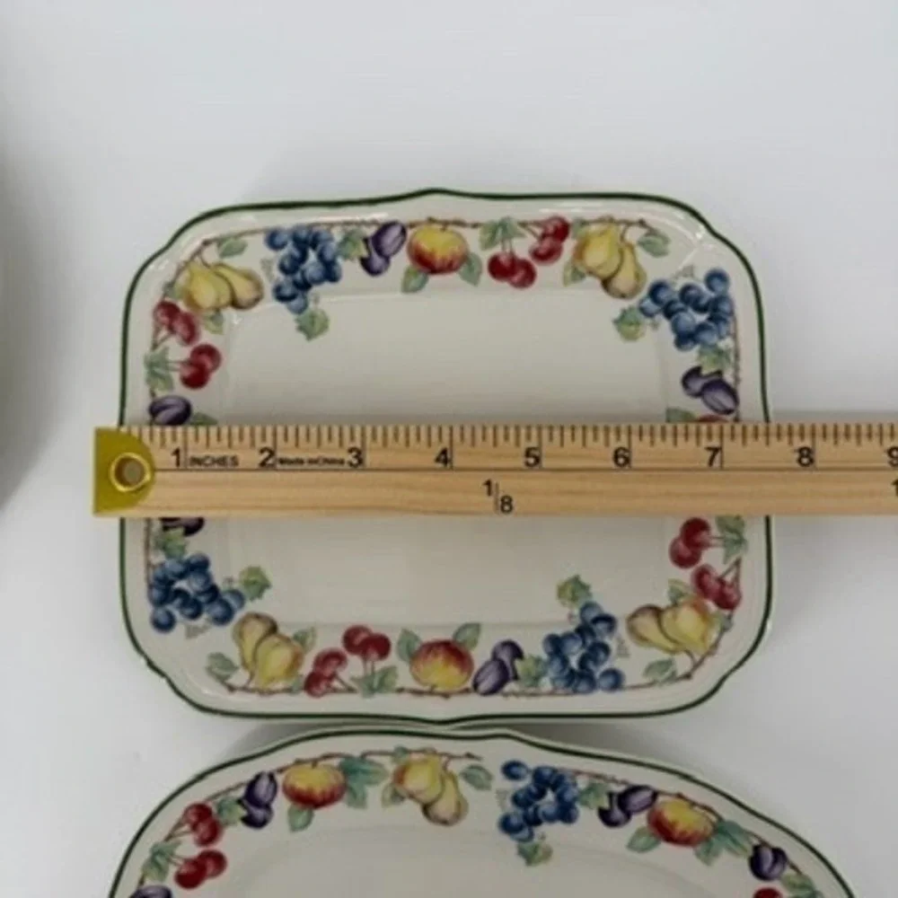 Villeroy & Boch Melina Fruit Pattern Serving Dishes Relish Tray Platter Set of 2